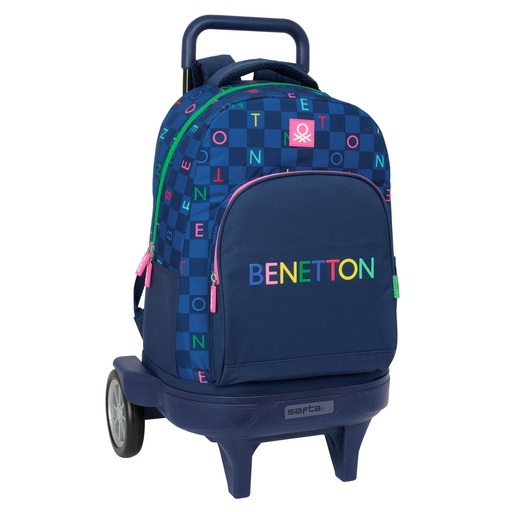 School Bag Benetton Damero Navy Blue 33 x 45 x 22 cm