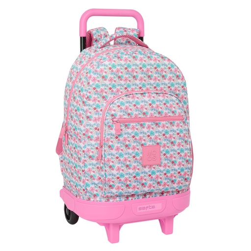 School Rucksack with Wheels Moos Flores Multicolour 33 x 45 x 22 cm