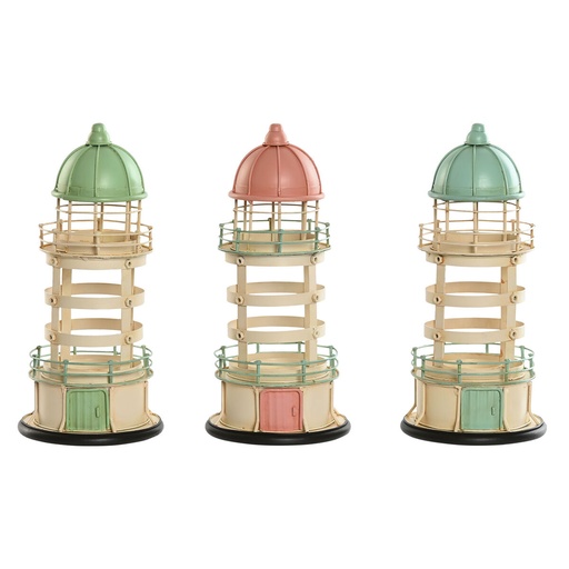 Figura Decorativa Home ESPRIT Azul Verde Rosa 13 x 13 x 27,5 cm (3 Unidades)