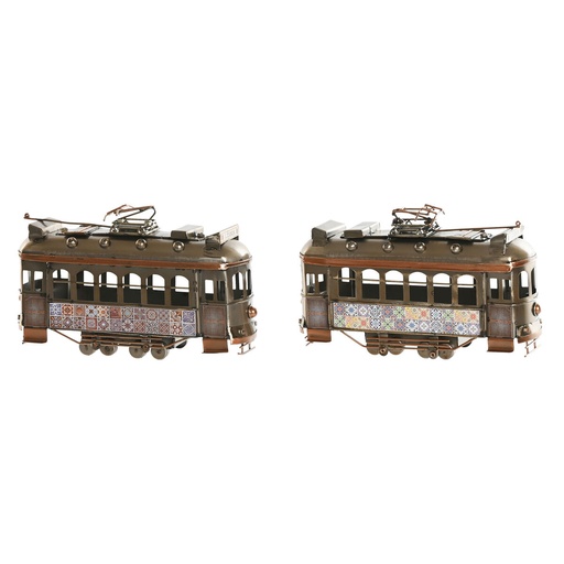 Figura Decorativa Home ESPRIT Dorado Plateado Tren Vintage 20 x 7 x 12 cm