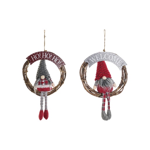 Advent wreathe DKD Home Decor Multicolour Wood 30 x 7 x 46 cm (2 Units)