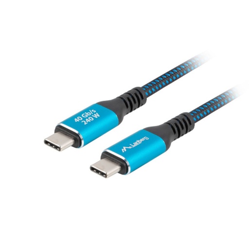 Cable USB-C Lanberg CA-CMCM-45CU-0020-BK Azul Negro 2 m
