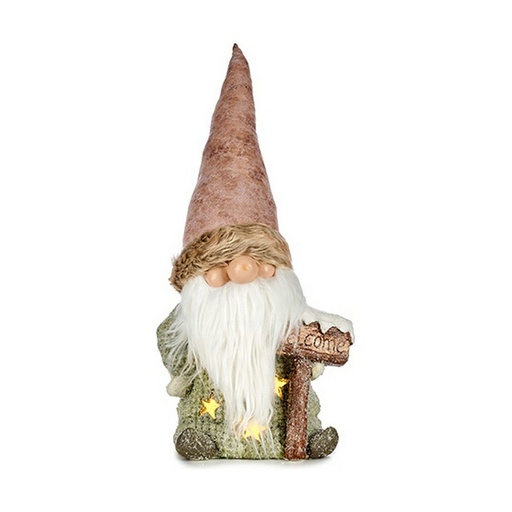Figura Decorativa Luz Duende 21 x 58 x 27 cm Rosa Marrón Blanco Verde Resina