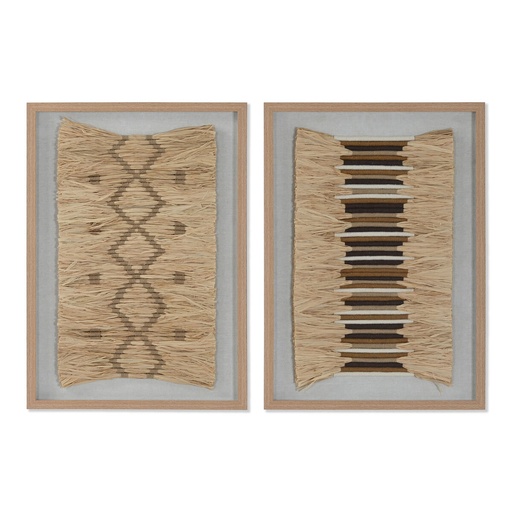 Painting 3D Home ESPRIT Raffia polystyrene 50 x 3 x 70 cm 50 x 3,5 x 70 cm