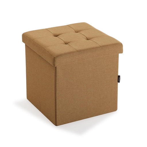 Baúl Desmontable Versa Mostaza Madera MDF 38 x 37,5 x 38 cm