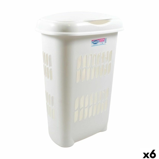 Cubo contenedor Tontarelli Blanco 55 L 46 x 34 x 64 cm (6 Unidades)
