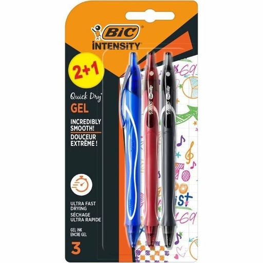 Set de Bolígrafos Bic Gelocity Quick Dry 972035