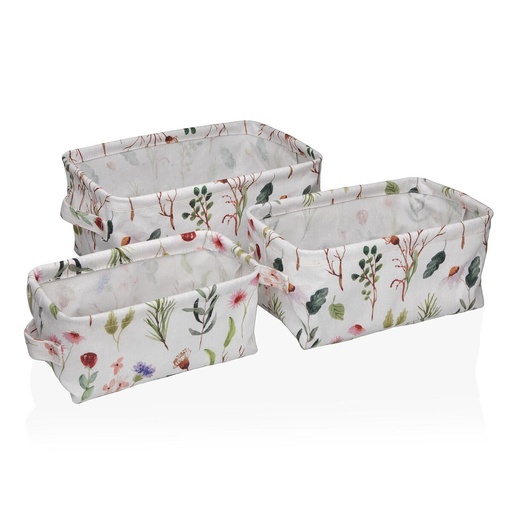 Cesta Multiusos Versa Textil 22 x 12 x 10 cm 18 x 14 x 28 cm 25 x 15 x 12 cm 28 x 18 x 14 cm
