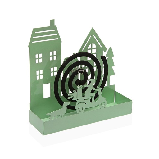 Soporte para espirales antimosquitos Versa Verde Metal 5 x 17 x 17 cm Casa