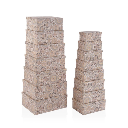 Set of decorative boxes Versa MARRAKECH Cardboard (15 Pieces)