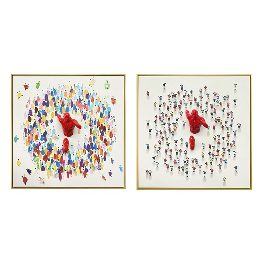 Canvas Home ESPRIT Resin polystyrene Canvas 80 x 3,5 x 80 cm