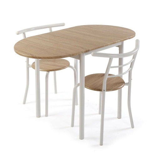 Table set with 2 chairs Versa White 55 x 77 x 61 cm 60 x 87 x 60 cm