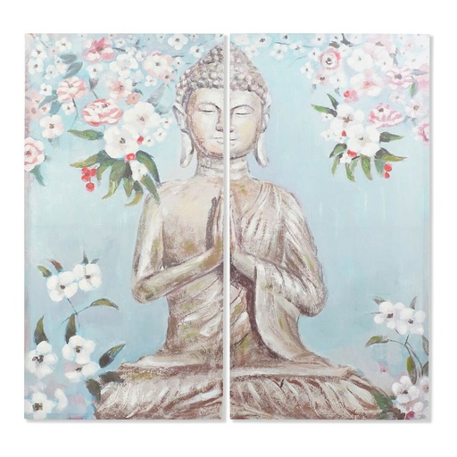 Canvas DKD Home Decor Canvas 140 x 3 x 140 cm Buddha