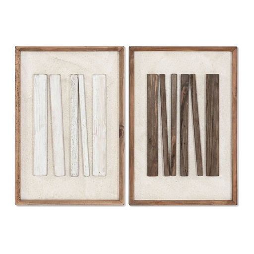 Painting Home ESPRIT Pinewood Recycled Wood 42,5 x 4 x 62,5 cm 44 x 6 x 64 cm