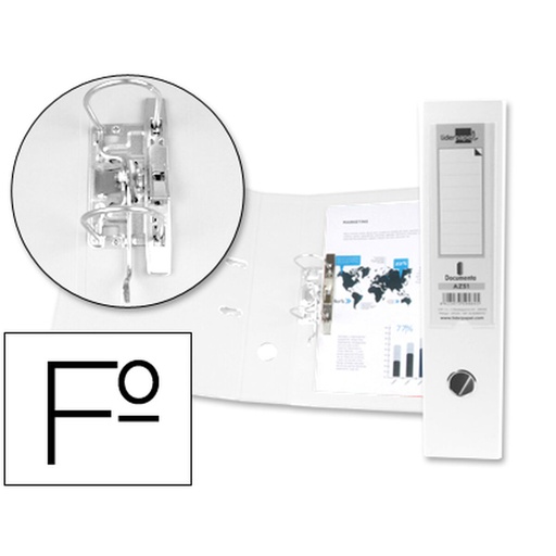 Carpeta de anillas Liderpapel AZ51 Amarillo