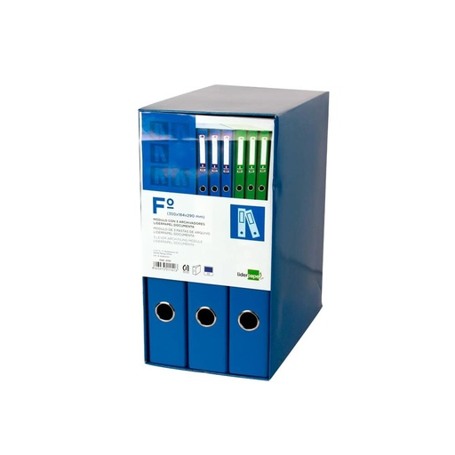 Carpeta de anillas Liderpapel MD31 A4 Azul 3 Unidades