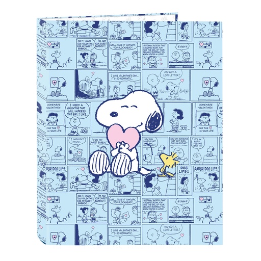 Carpeta de anillas Snoopy Love Azul A4 26.5 x 33 x 4 cm