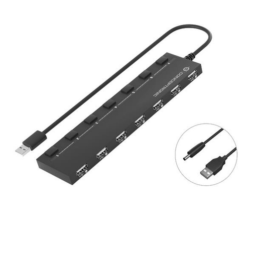 Hub USB Conceptronic 110516507101 Negro 90 cm 7 en 1 (1 unidad)