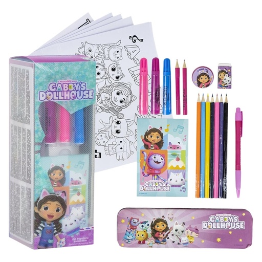 Set de Papelería Gabby's Dollhouse Rosa 24 Piezas
