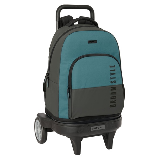 School Rucksack with Wheels Safta Urban style Blue Grey 33 x 45 x 22 cm