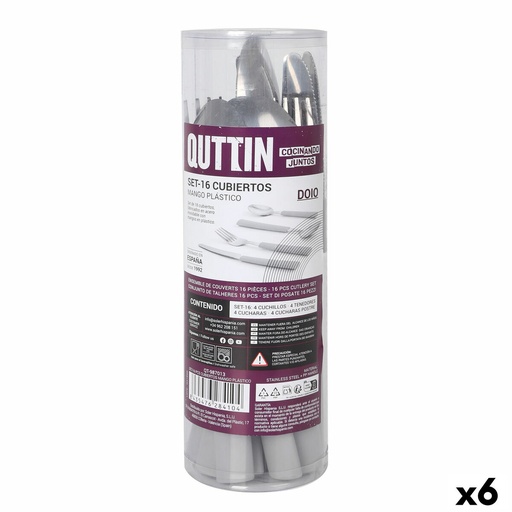 Cutlery Quttin DOIO Plastic 16 Pieces 17 Pieces (6 Units)
