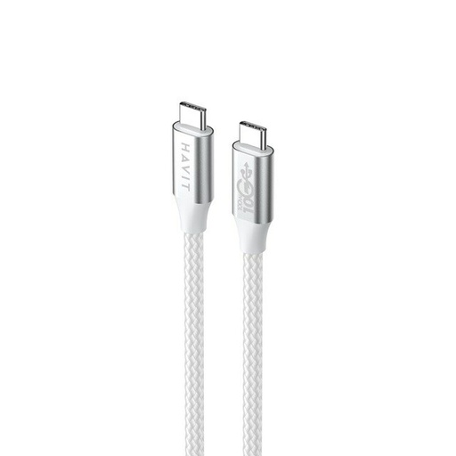 Cable USB-C a USB-C Havit CB6290 Blanco Gris 1 m