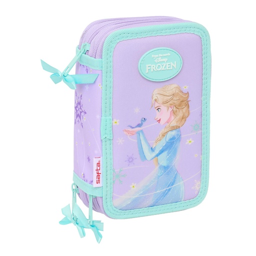 Triple Pencil Case Frozen Spirit Lilac 12,5 x 19,5 x 5,5 cm 37 Pieces