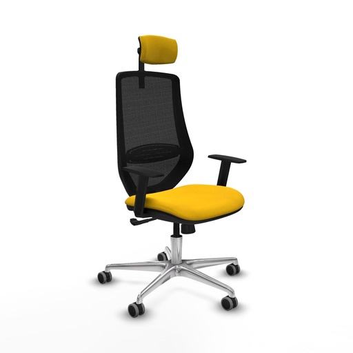 Office Chair with Headrest Piqueras y Crespo D086G2W Yellow