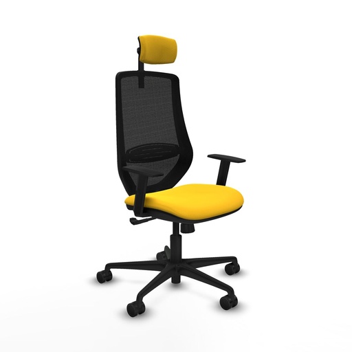 Silla de Oficina con Cabecero Piqueras y Crespo D036N2W Amarillo