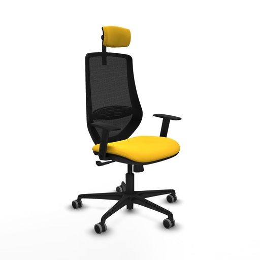 Silla de Oficina con Cabecero Piqueras y Crespo D036G2W Amarillo