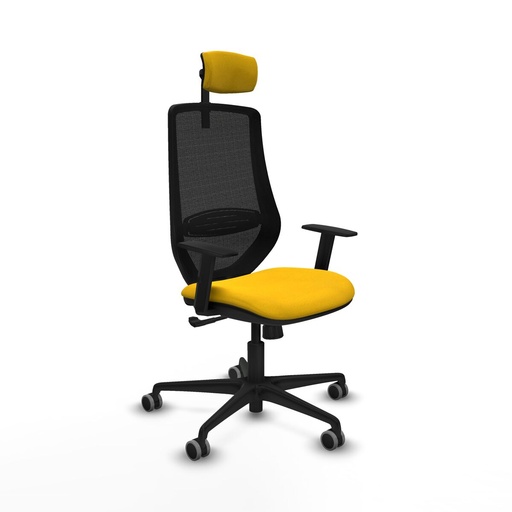 Silla de Oficina con Cabecero Piqueras y Crespo D036G2W Amarillo