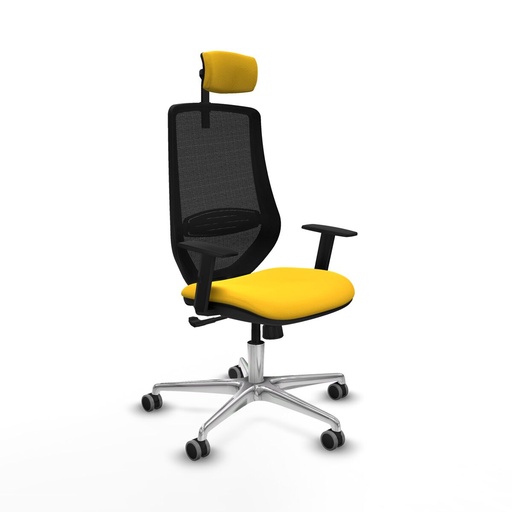 Office Chair with Headrest Piqueras y Crespo D086G2W Yellow