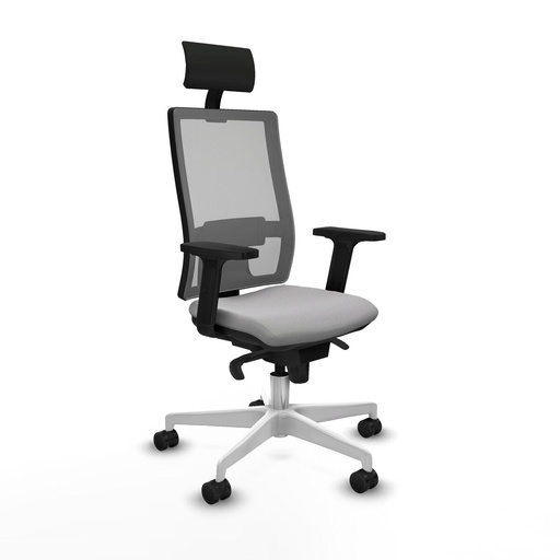 Silla de Oficina con Cabecero Piqueras y Crespo 2D026N1 Gris claro
