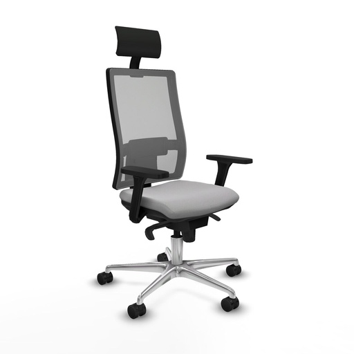 Silla de Oficina con Cabecero Piqueras y Crespo 3D086N1 Gris claro