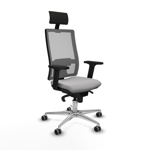 Silla de Oficina con Cabecero Piqueras y Crespo 2D086G1 Gris claro