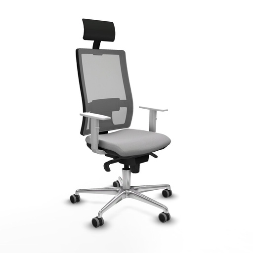 Silla de Oficina con Cabecero Piqueras y Crespo 4B086G1 Gris claro