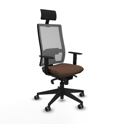 Silla de Oficina con Cabecero Piqueras y Crespo 1D066G1 Marrón oscuro