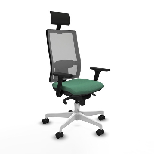Silla de Oficina con Cabecero Piqueras y Crespo 3D026N1 Verde Esmeralda