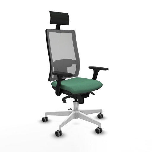 Silla de Oficina con Cabecero Piqueras y Crespo 3D026G1 Verde Esmeralda