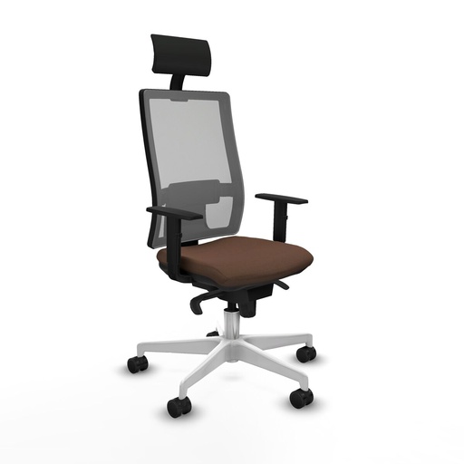 Silla de Oficina con Cabecero Piqueras y Crespo 1D026N1 Marrón oscuro