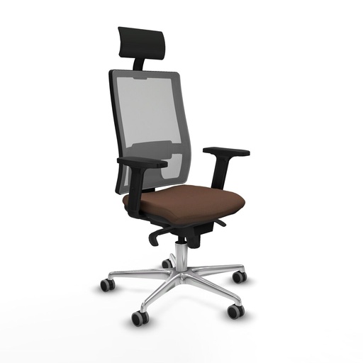 Silla de Oficina con Cabecero Piqueras y Crespo 2D086G1 Marrón oscuro