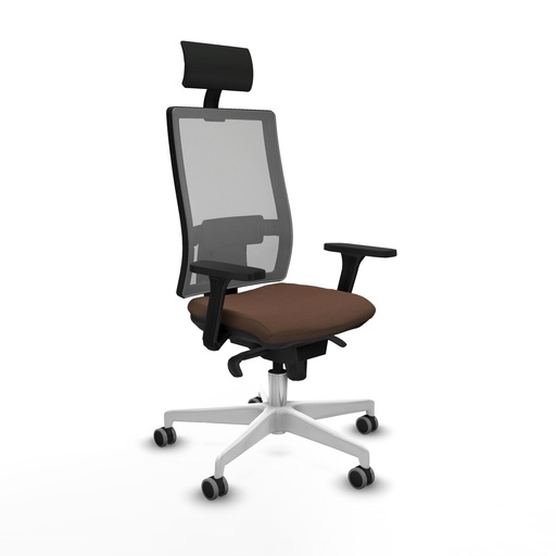 Silla de Oficina con Cabecero Piqueras y Crespo 3D026G1 Marrón oscuro
