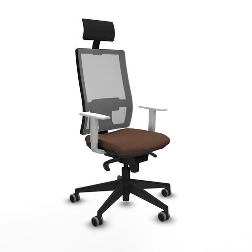 Silla de Oficina con Cabecero Piqueras y Crespo 4B066G1 Marrón oscuro