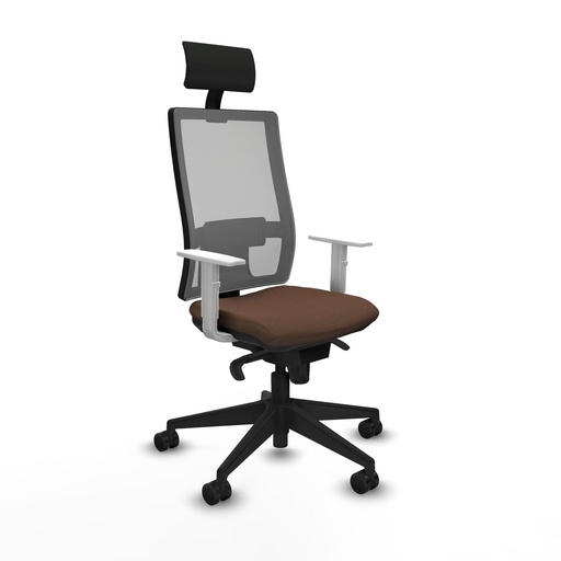 Silla de Oficina con Cabecero Piqueras y Crespo 4B066N1 Marrón oscuro