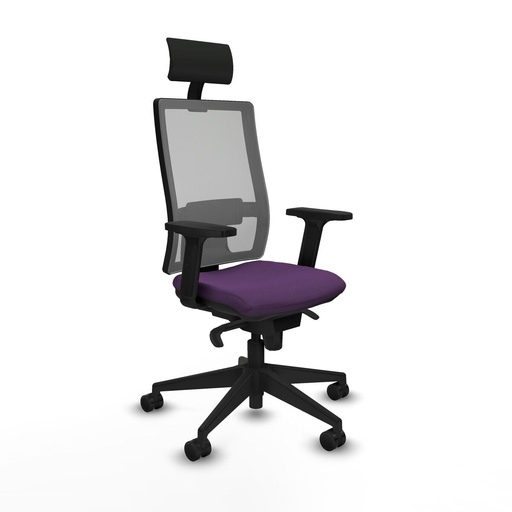 Silla de Oficina con Cabecero Piqueras y Crespo 2D066N1 Morado