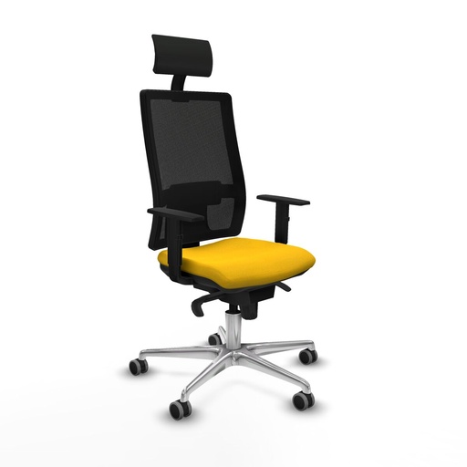 Office Chair with Headrest Piqueras y Crespo 1D086G1 Yellow