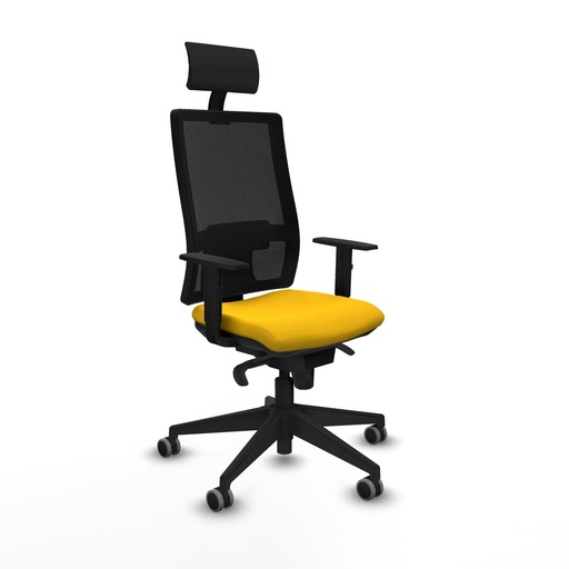 Silla de Oficina con Cabecero Piqueras y Crespo 1D066G1 Amarillo