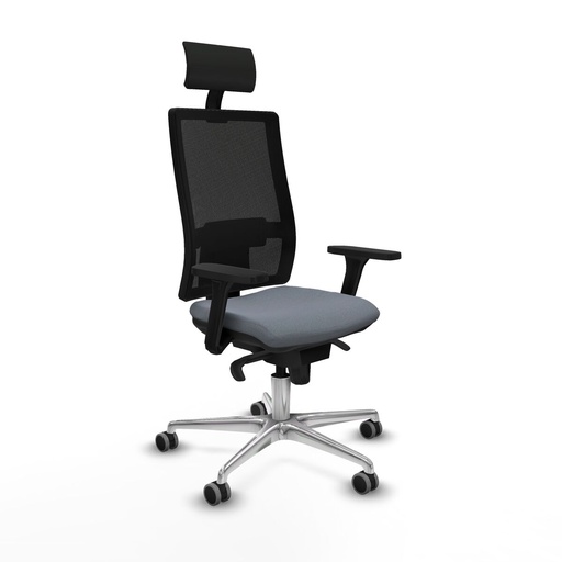 Silla de Oficina con Cabecero Piqueras y Crespo 3D086G1 Gris