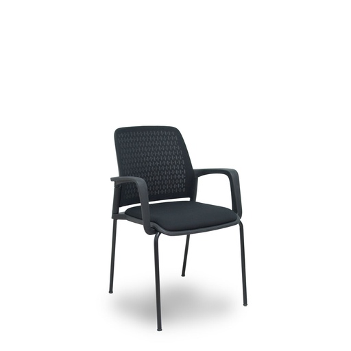 Silla de Recepción Foröl 4519PTNM840B840 Negro 4 Unidades