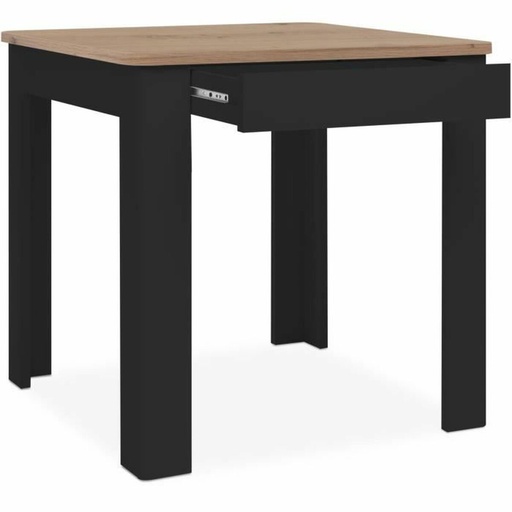 Mesa de Comedor Oslo Negro 80 x 77 x 80 cm Roble